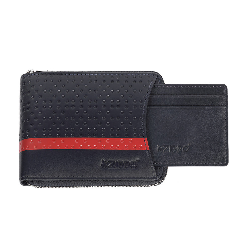Cartera con cremallera y tarjetero extraíble