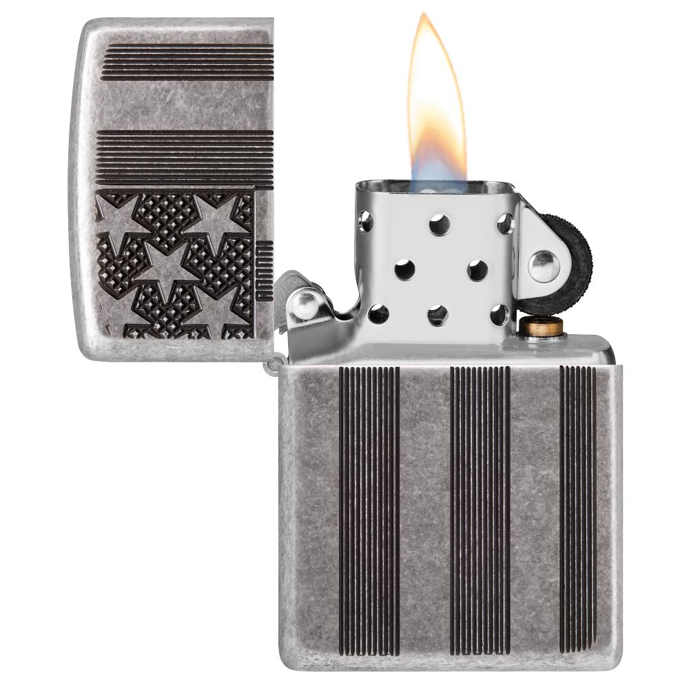 US Flag Armor Antique Silver