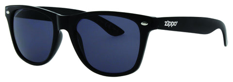 Vista frontal 3/4 de las gafas de sol Zippo gris