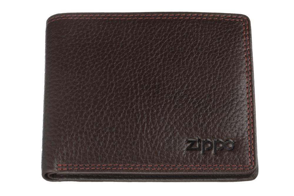 Vue de face portefeuille horizontal fermé avec marque Zippo