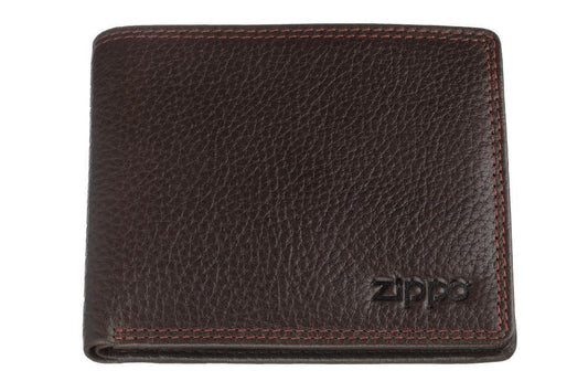 Vue de face portefeuille horizontal fermé avec marque Zippo