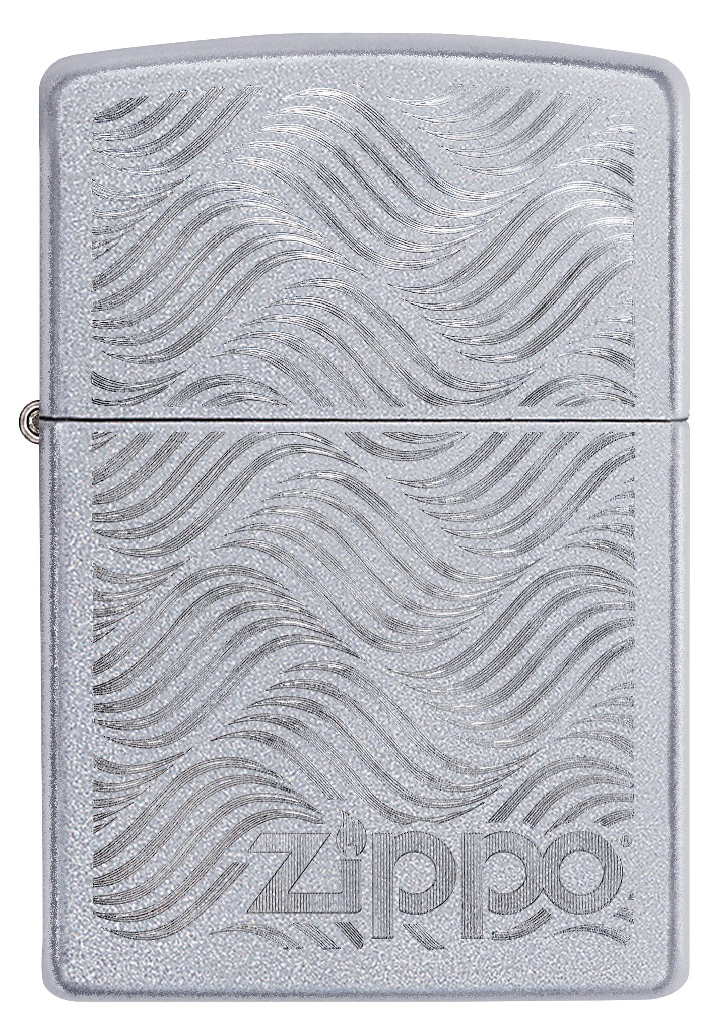 Vista frontal del mechero a prueba de viento Zippo Geometric Pattern Design