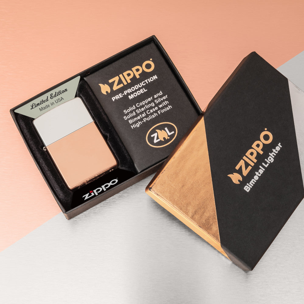 Encendedor Zippo Storm Estuche Bimetálico Cobre en caja de regalo