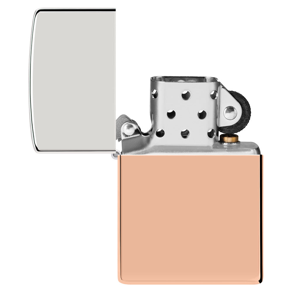 Vista frontal del encendedor Zippo Bimetal Case Copper storm, sin encender