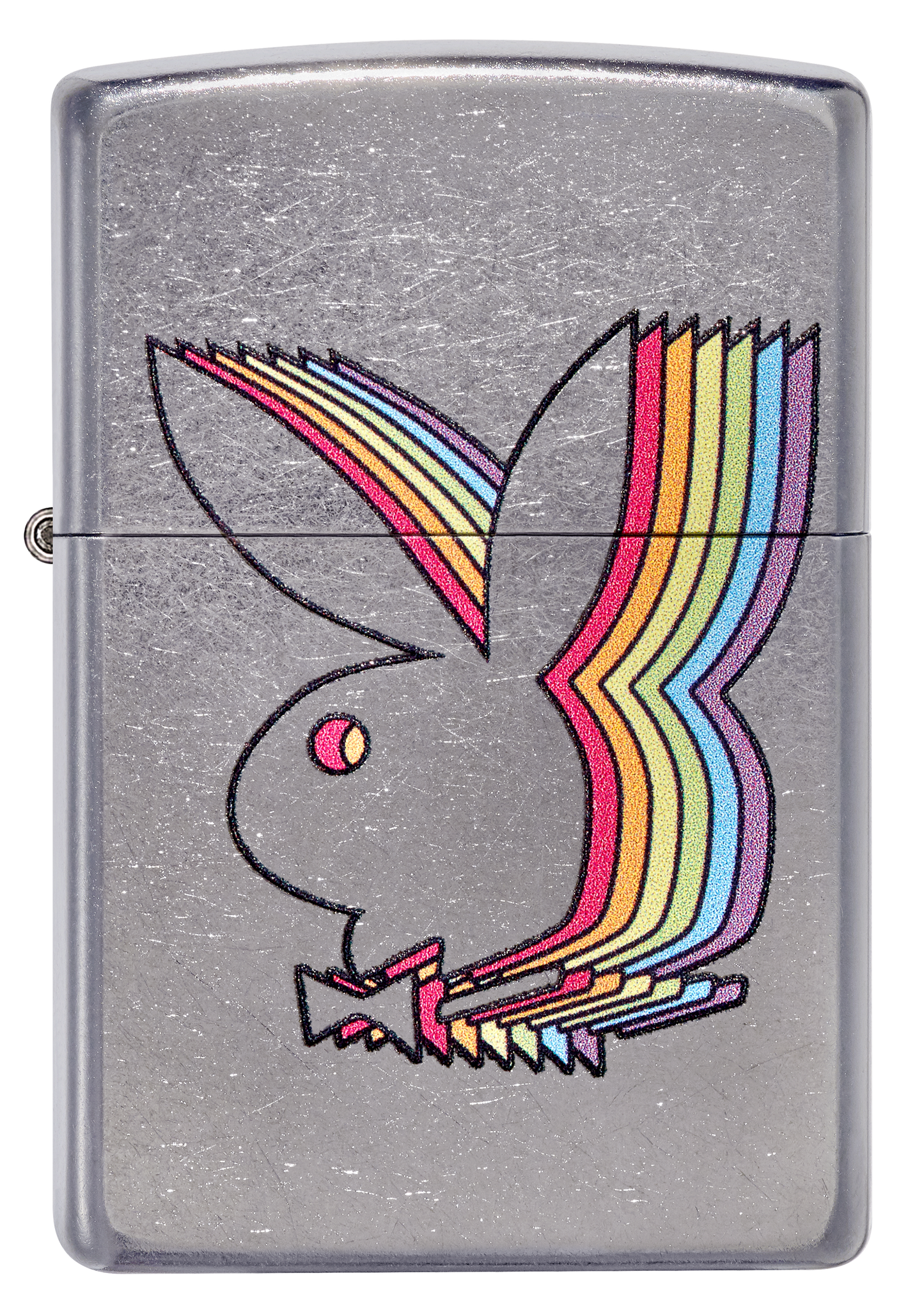 Vista frontal del mechero a prueba de viento Zippo Playboy