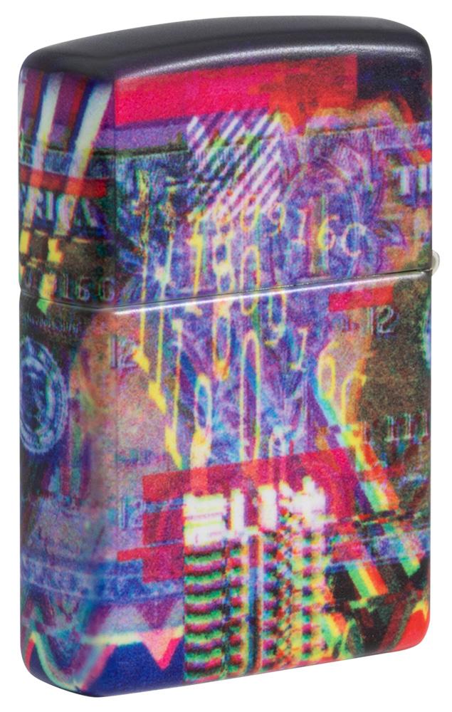 Rückansicht Zippo Feuerzeug 360 Grad Design Dollar Schein mit George Washington Online Only