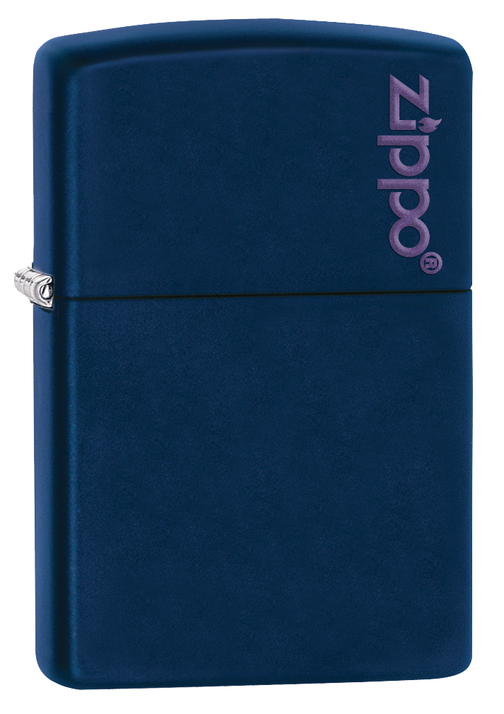 Vista de tres cuartos del mechero a prueba de viento Zippo Zippo Logo