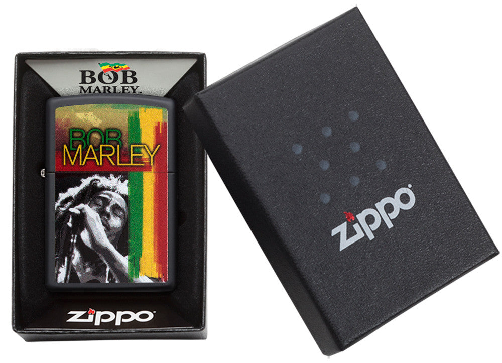Mechero a prueba de viento Zippo Bob Marley en su caja de regalo