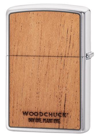 Vue de dos Zippo Woodchuck avec lettrage Woodchuck