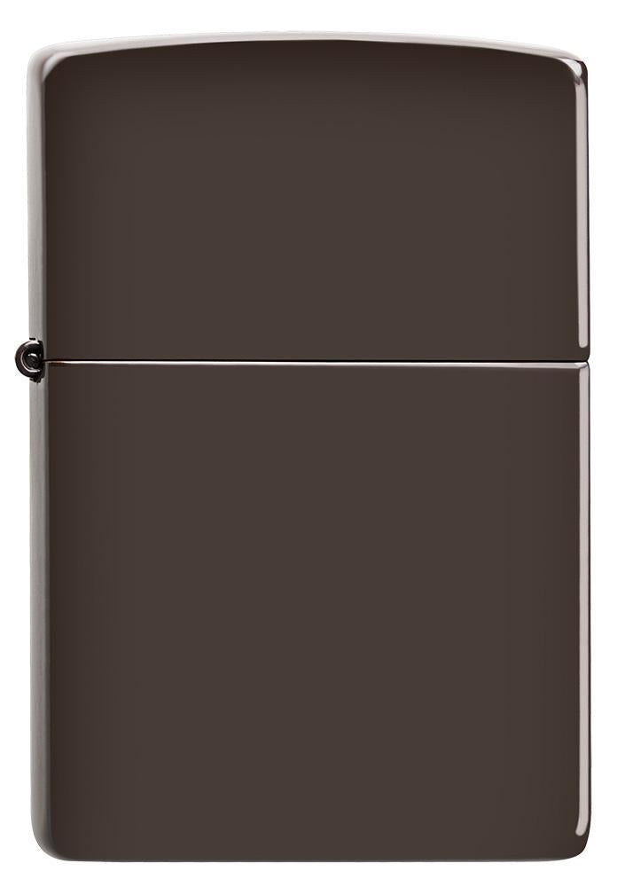 Vue de face briquet Zippo marron mat