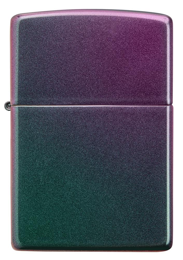 Vue de face briquet Zippo vert violet