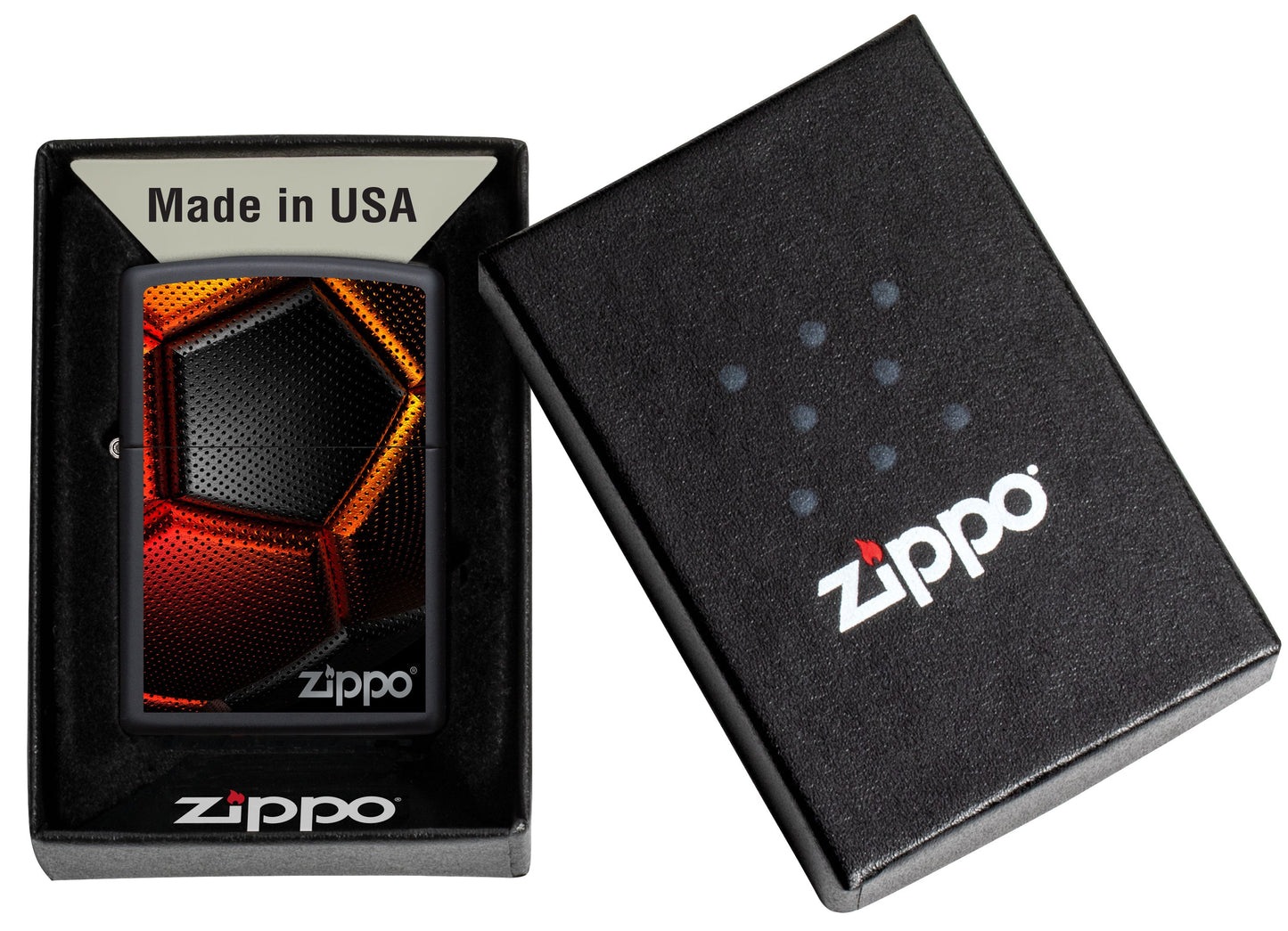 Mechero a prueba de viento Zippo Soccer Ball Design en su caja de regalo