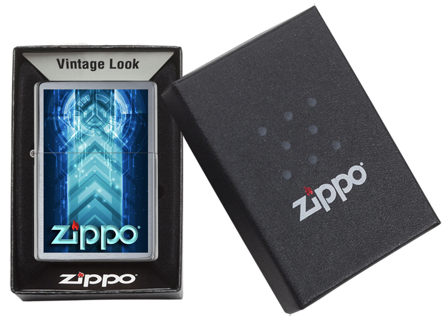 Mechero a prueba de viento Zippo Speed Design en su caja de regalo