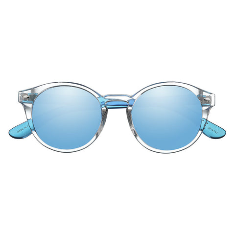 Gafas de sol Zippo vista frontal con montura y lentes transparentes y patillas en azul claro