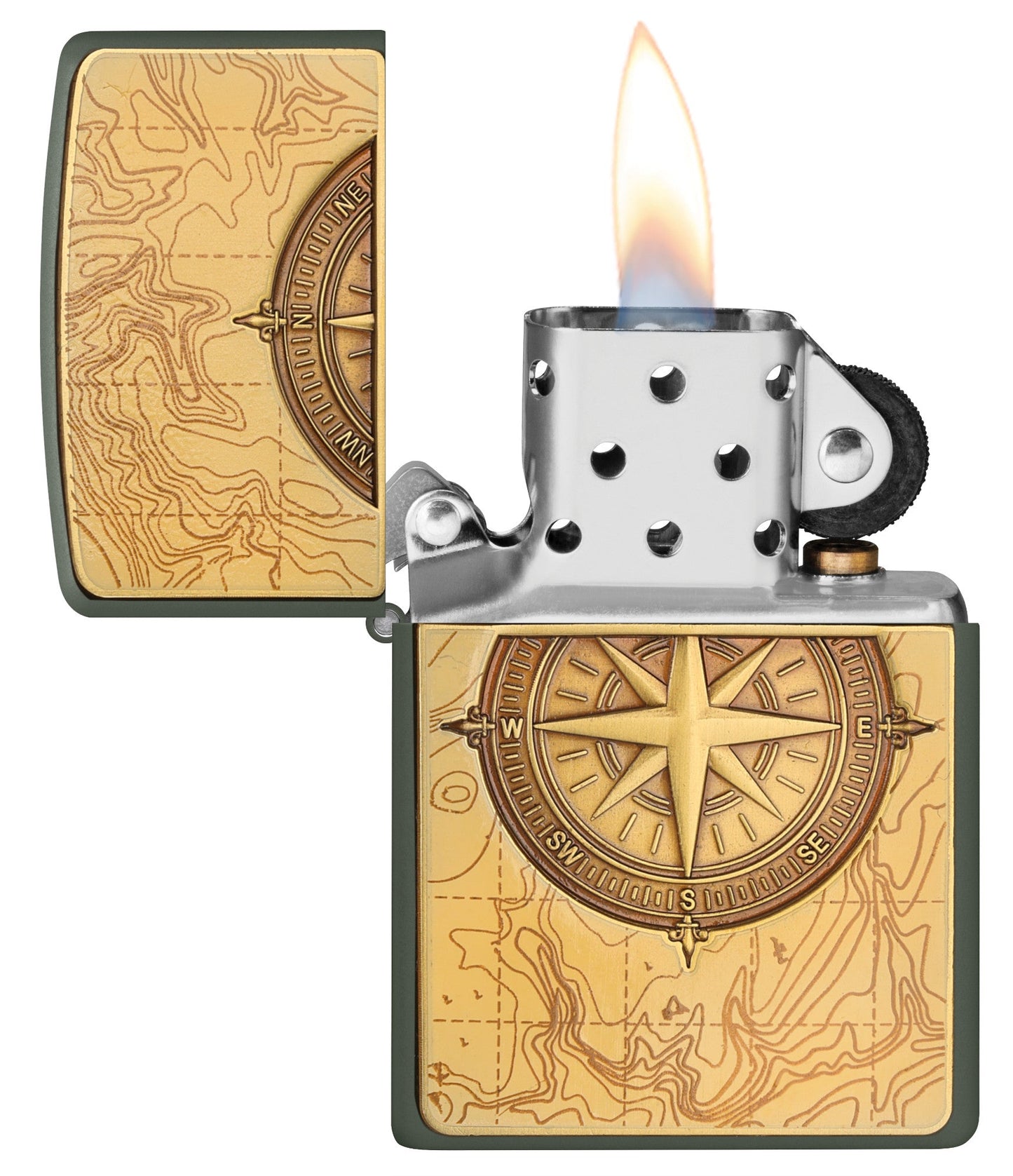 Emblema de mapa y brújula