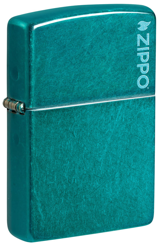 Classic Candy Teal con logotipo de Zippo
