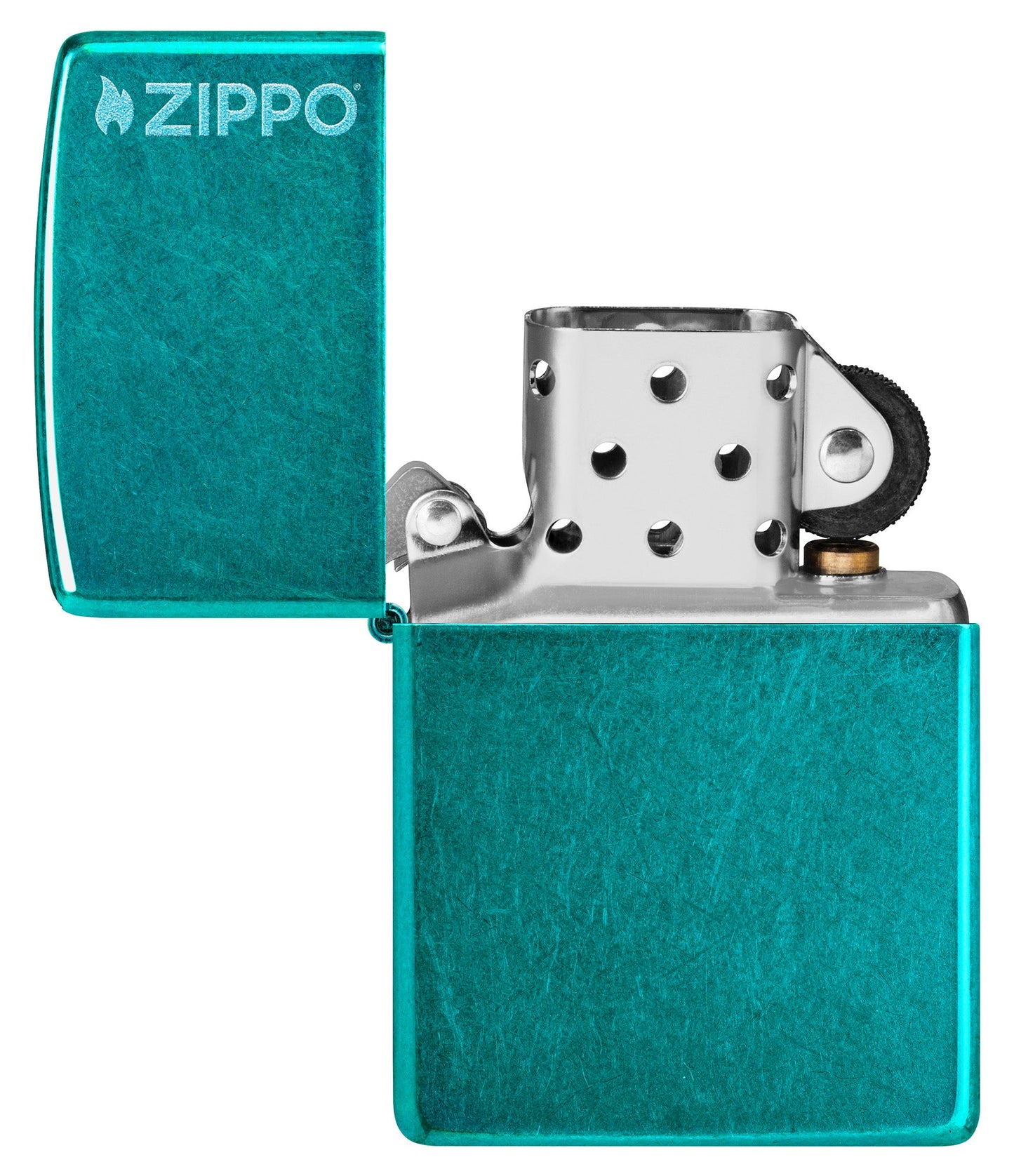 Classic Candy Teal con logotipo de Zippo