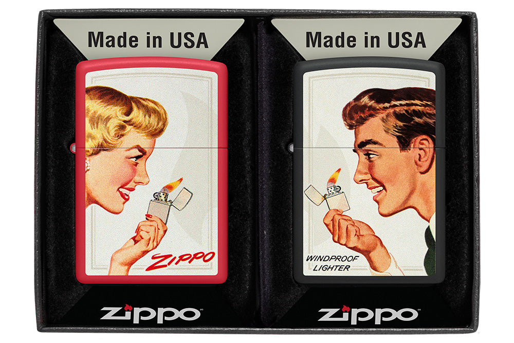 Juego de encendedores de publicidad vintage