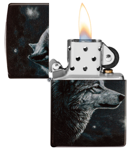 Diseño de lobo y luna