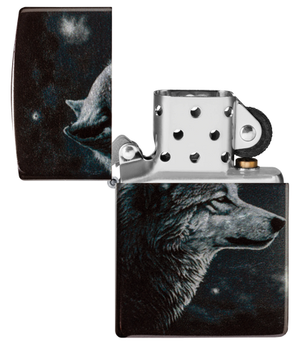 Diseño de lobo y luna