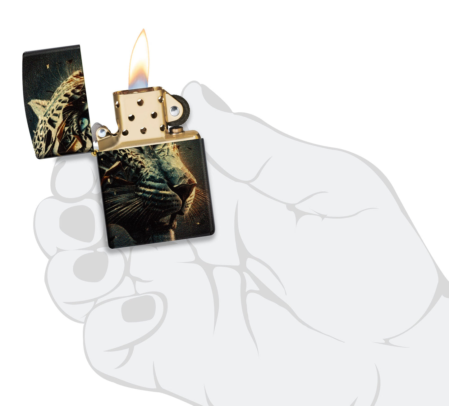Diseño metálico de pantera