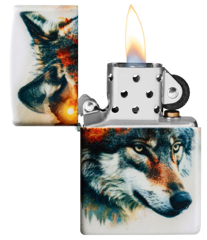 Diseño de lobo en acuarela