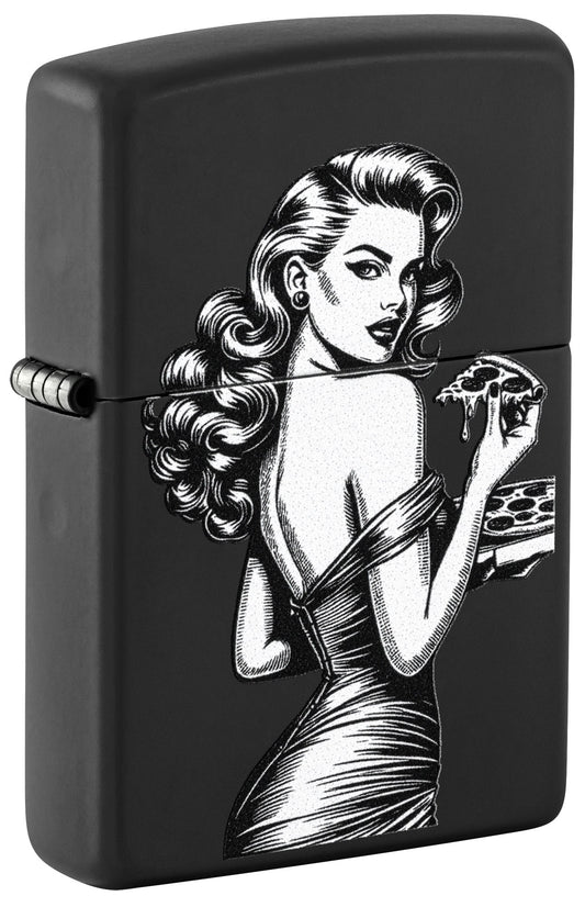 Diseño de pinup con pizza