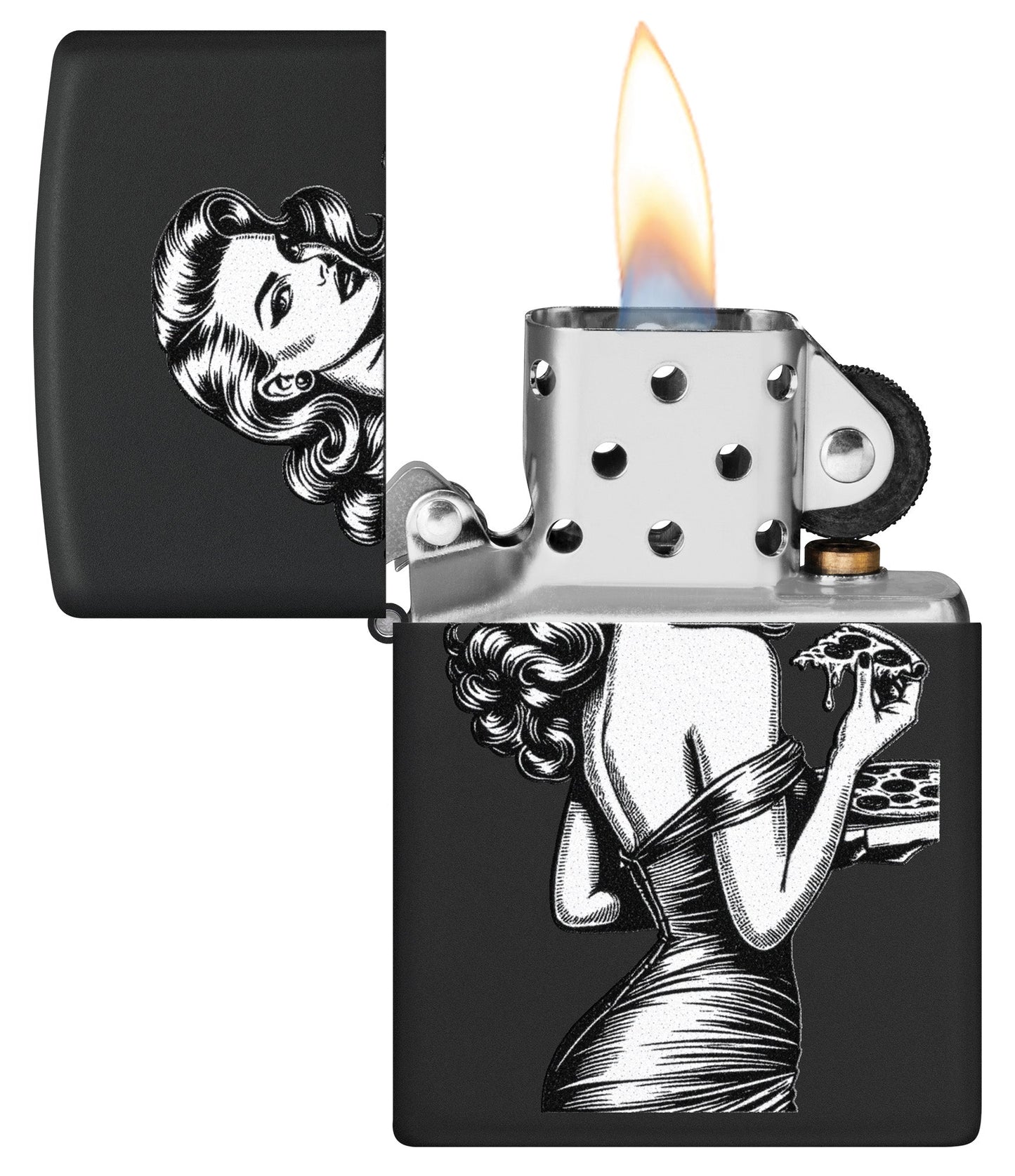 Diseño de pinup con pizza