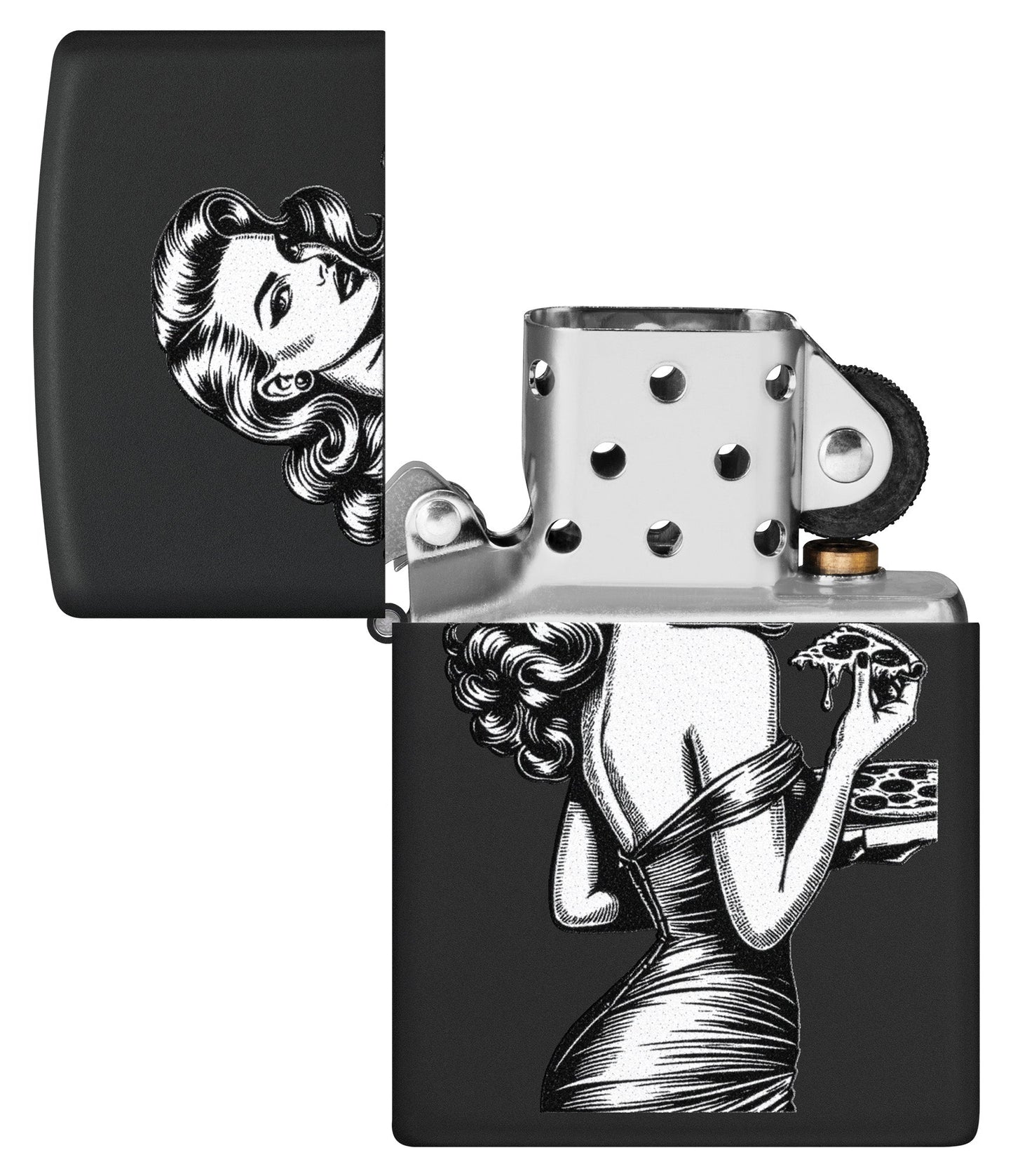 Diseño de pinup con pizza