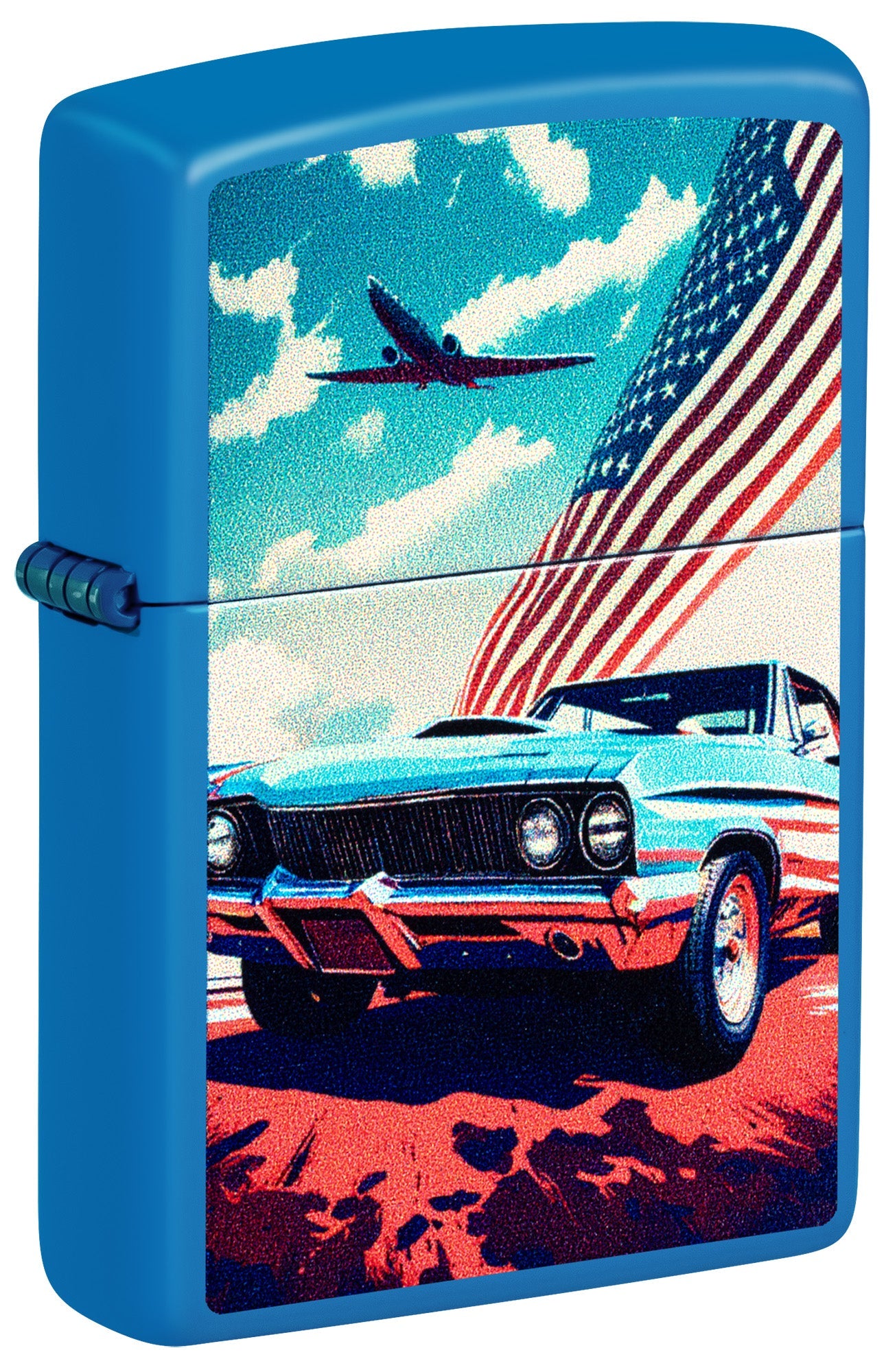 Diseño «muscle car» y bandera de EE. UU.