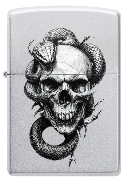 Diseño de calavera y serpiente