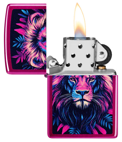 Diseño de león multicolor