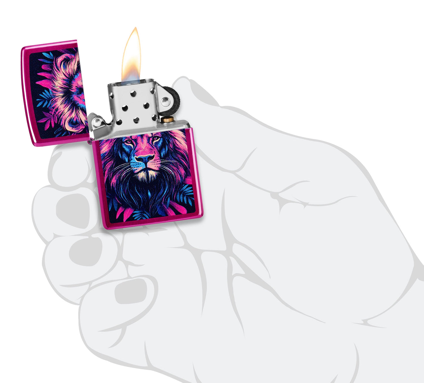 Diseño de león multicolor
