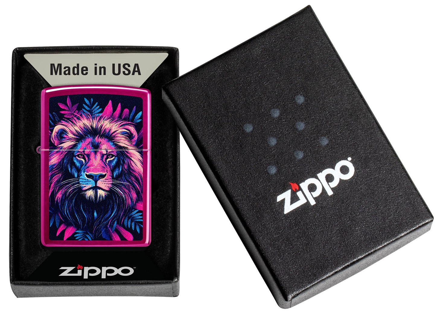 Diseño de león multicolor