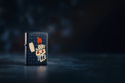 Diseño de calaveras y llamas