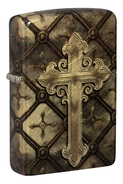 Diseño de cruz dorada