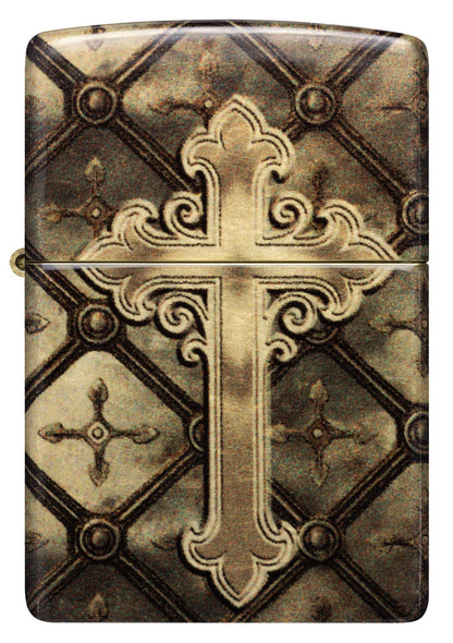 Diseño de cruz dorada