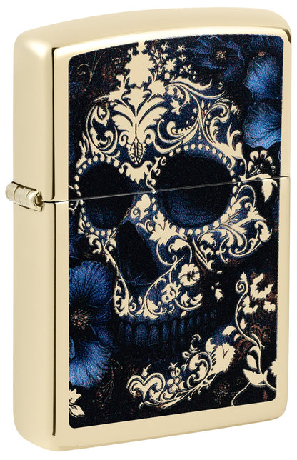 Diseño de calavera con flores