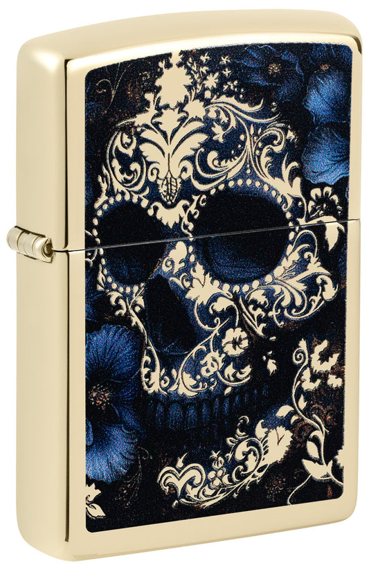 Diseño de calavera con flores