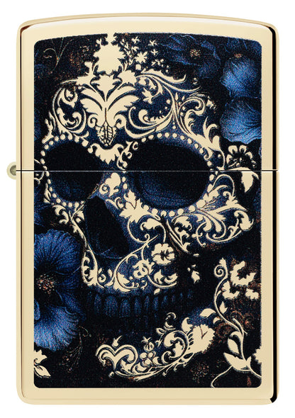 Diseño de calavera con flores
