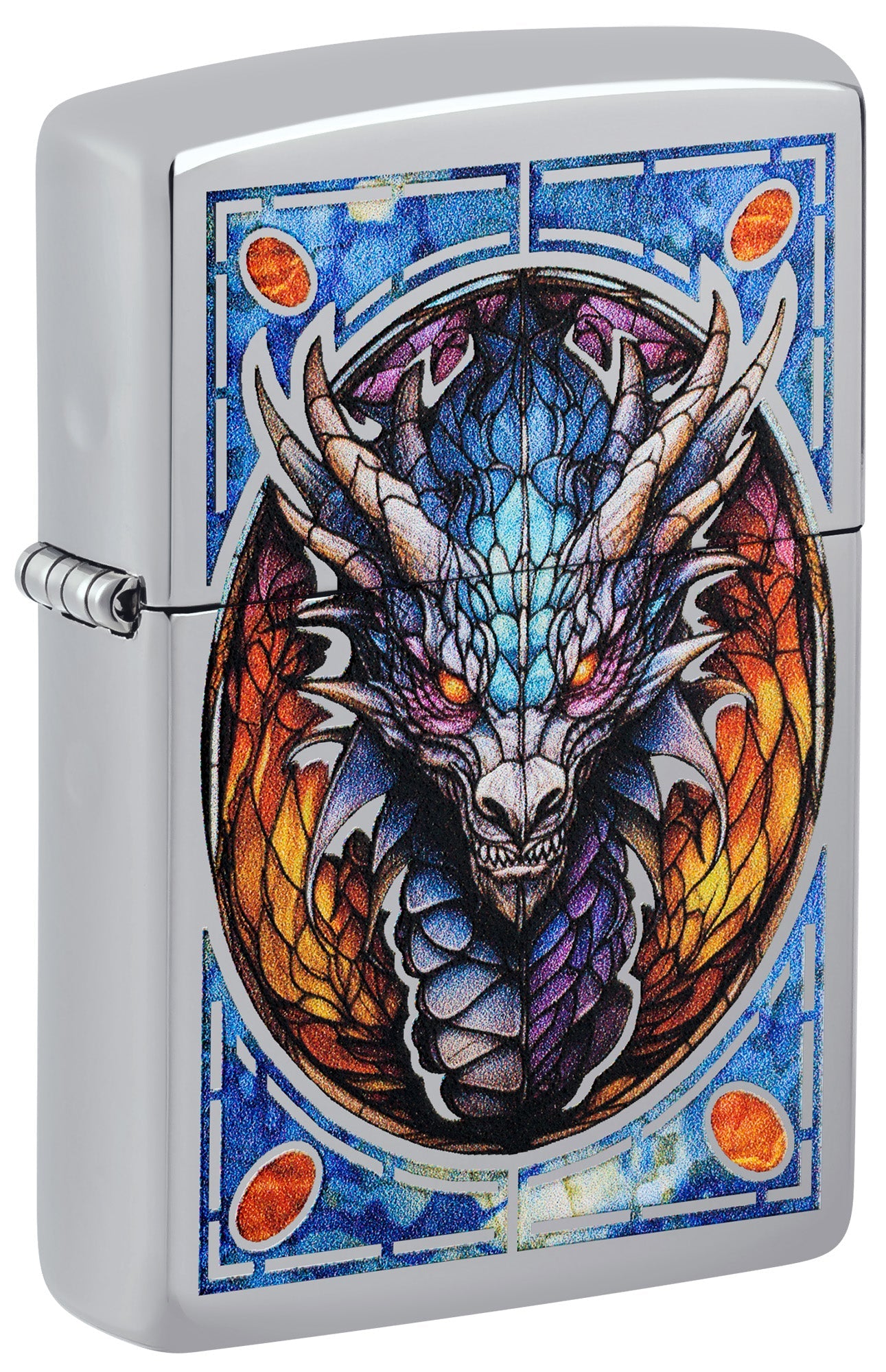 Diseño de dragón de vidriera