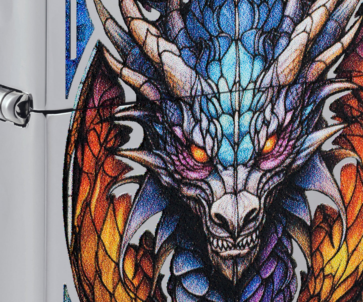 Diseño de dragón de vidriera