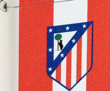 Diseño de rayas con el logotipo del Atlético de Madrid