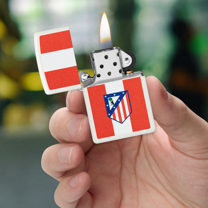 Diseño de rayas con el logotipo del Atlético de Madrid