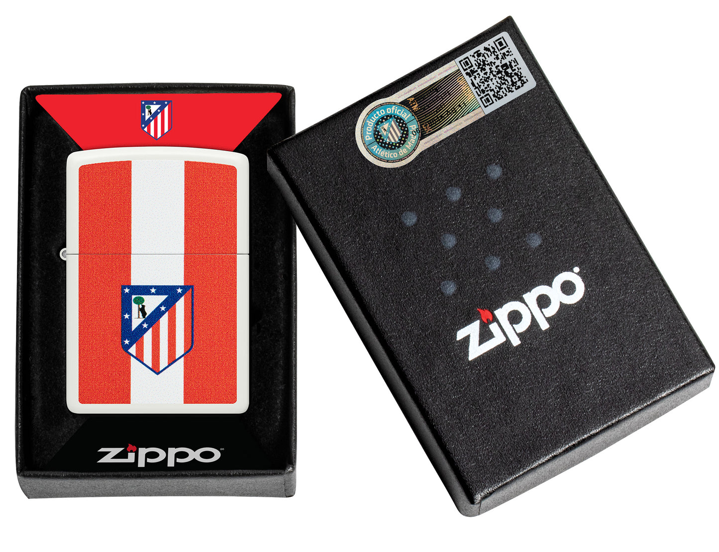 Diseño de rayas con el logotipo del Atlético de Madrid