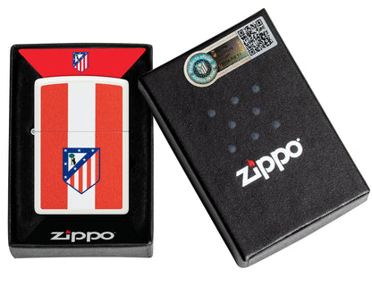 Diseño de rayas con el logotipo del Atlético de Madrid