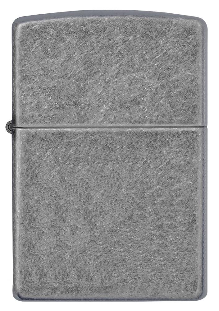 Vue de face briquet Zippo plaque Antique Silver