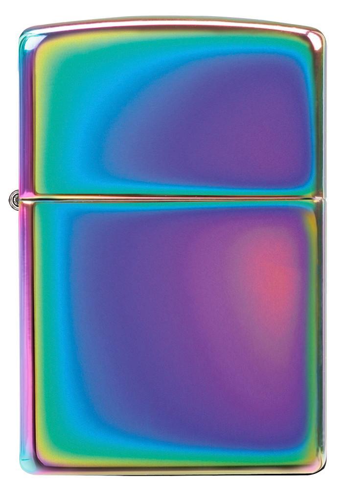 Vue de face briquet Zippo Slim multicolore modèle de base