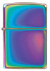 Vue de face briquet Zippo Slim multicolore modèle de base