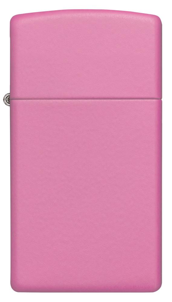Vue de face briquet Zippo Slim Pink Matt